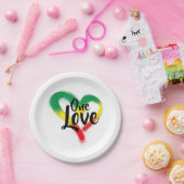 Assiettes En Carton One Love One Heart Reggae Vibes (Fête)