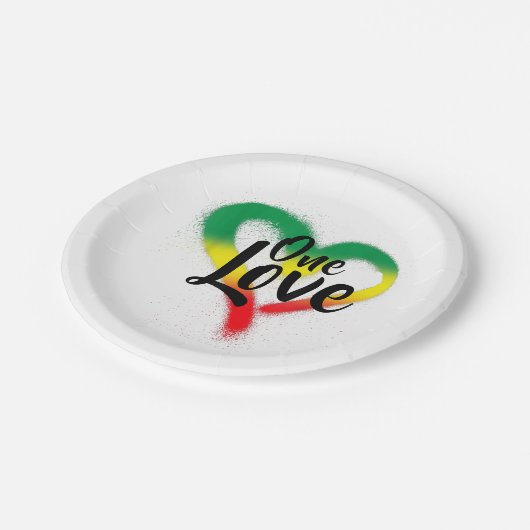 Assiettes En Carton One Love One Heart Reggae Vibes (Angle)