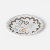 Assiettes En Carton One Silly Goose Beige Bow 1st Birthday (Angle)