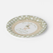 Assiettes En Carton One Silly Goose Bow Gingham 1st Birthday (Angle)