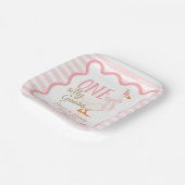 Assiettes En Carton One Silly Goose Pink Bow 1st Birthday (Angulaire)