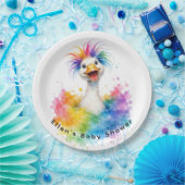 Assiettes En Carton One Silly Goose Rainbow Baby Shower (Fête)