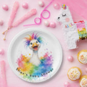 Assiettes En Carton One Silly Goose Rainbow Baby Shower (Fête)