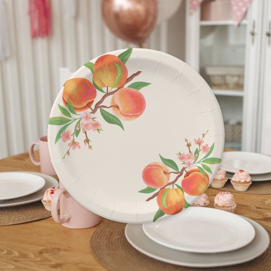 Assiettes En Carton One Sweet Peach 1er anniversaire