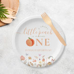 Assiettes En Carton One Sweet Peach Girl 1er anniversaire<br><div class="desc">Une douce Pêche fille 1er Anniversaire Plaques de papier</div>