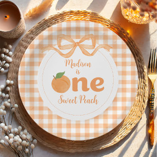 Assiettes En Carton One Sweet Peach Girl 1er anniversaire