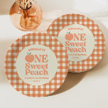 Assiettes En Carton One Sweet Peach Orange Première fête d'anniversair<br><div class="desc">C'est un One Sweet Peach Orange First Birthday Party Paper Plates!</div>