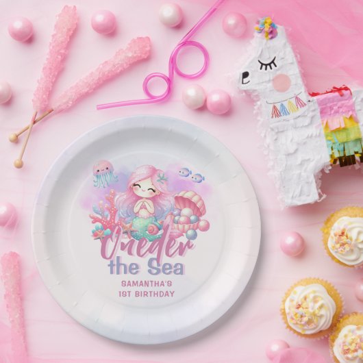 Assiettes En Carton ONEder la mer 1er anniversaire (Fête)