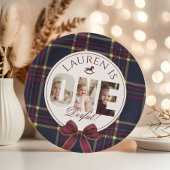 Assiettes En Carton OneDerful 1er Birtdhay Burgundy Classic Plaid