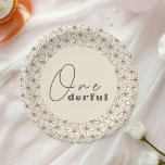 Assiettes En Carton Onederful Retro Daisy Girls 1er Anniversaire<br><div class="desc">Invitation vos amis et les proches à la fête d'anniversaire moderne de marguerite rétro de votre enfant avec notre conception vintage de marguerite ivoire et rose fleurie.</div>