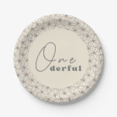 Assiettes En Carton Onederful Retro Daisy Girls 1er Anniversaire (Devant)