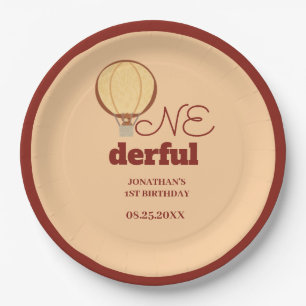 Assiettes En Carton Onederful YAK Montgolfière 1er Anniversaire