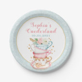 Assiettes En Carton Onederland Tea Party 1er Anniversaire Plaque Papie (Devant)