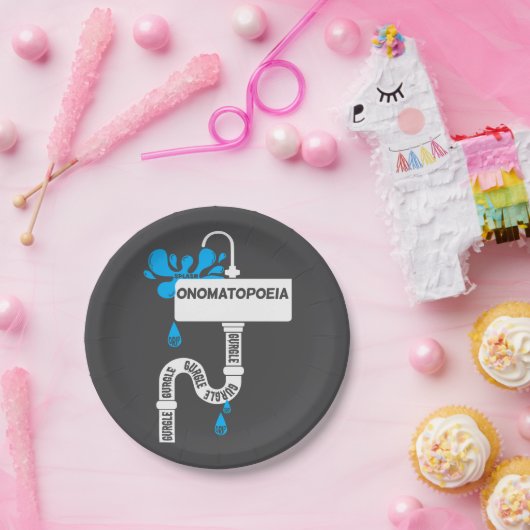 Assiettes En Carton Onomatopoeia écriture ou poésie créative (Fête)