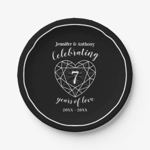 Assiettes En Carton Onyx anniversaire 7 ans plaques personnalisées