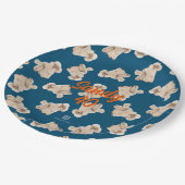 Assiettes En Carton Oodles of Poodles (Blanc on Blue) Garden Party (Angle)