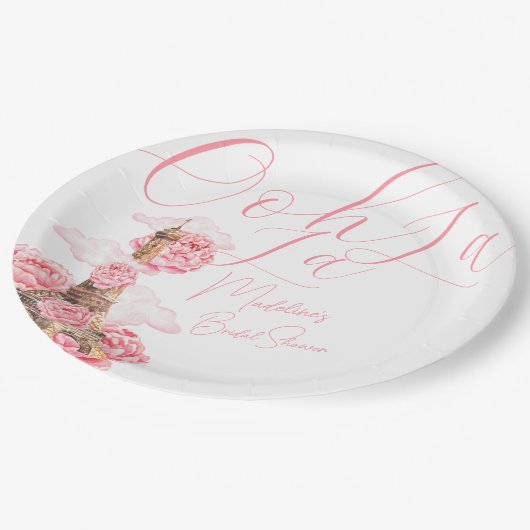 Assiettes En Carton Ooh La La Paris Réception de Mariage (Angle)