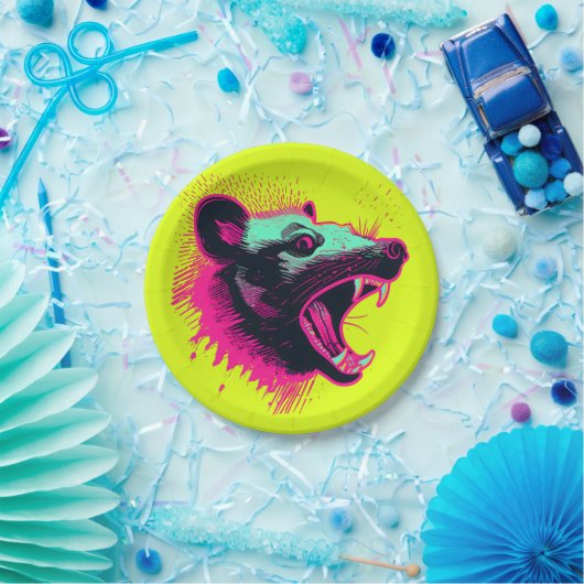 Assiettes En Carton Opossum à crier (Fête)