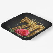 Assiettes En Carton Opulent Rose Ornate Filigree Gold 70e anniversaire (Angulaire)