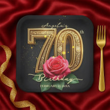 Opulent Rose Ornate Filigree Gold 70e anniversaire