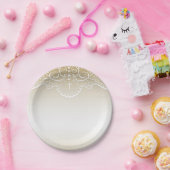 Assiettes En Carton Or avec la dentelle, croix, religieuse (Fête)