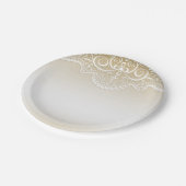 Assiettes En Carton Or avec la dentelle, croix, religieuse (Angle)