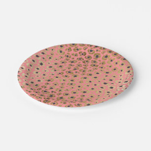 Assiettes En Carton Or chic de Faux et copie noire de guépard sur le