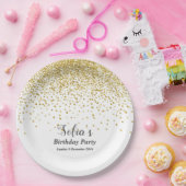 Assiettes En Carton or de parties scintillant, étincelle dorée (Fête)