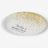 Assiettes En Carton or de parties scintillant, étincelle dorée (Angle)