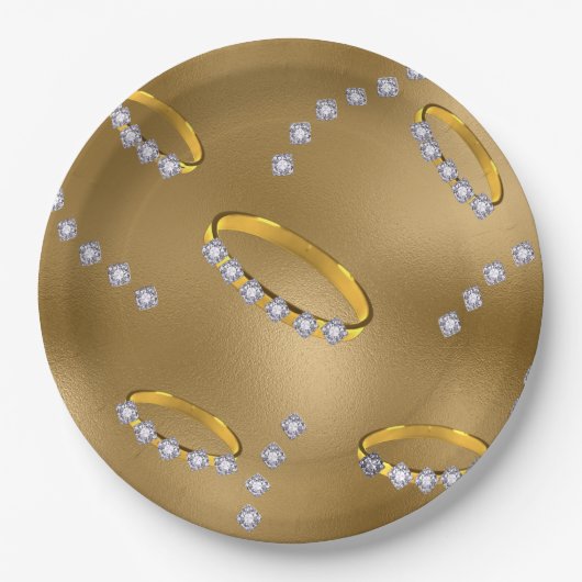 Assiettes En Carton Or diamant (Devant)