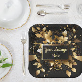 Assiettes En Carton Or élégant personnalisé