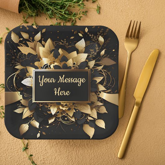 Assiettes En Carton Or élégant personnalisé