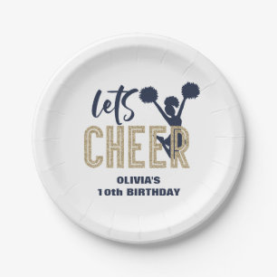 Assiettes En Carton Or et Nuit de pom-pom girls pour anniversaire de p