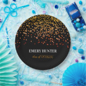 Assiettes En Carton Or et orange de Parties scintillant éparpillée (Fête)