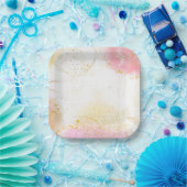 Assiettes En Carton Or et rose (Fête)