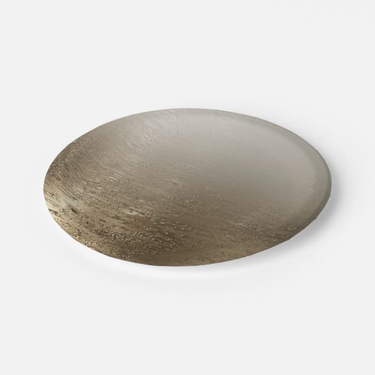 Assiettes En Carton Or Glamour Pinceau Doré Élégance Moderne (Angle)