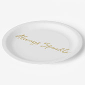 Assiettes En Carton Or Glitz toujours étinceler (Angle)