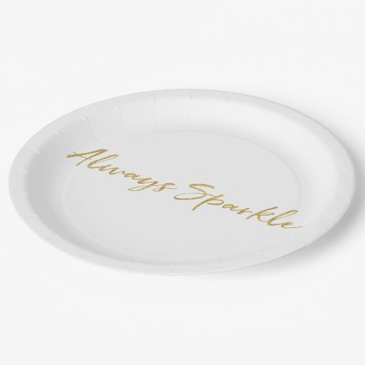 Assiettes En Carton Or Glitz toujours étinceler (Angle)