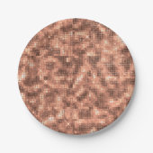 Assiettes En Carton Or Luxueux Pailleté Fille Paillettes Fête (Devant)