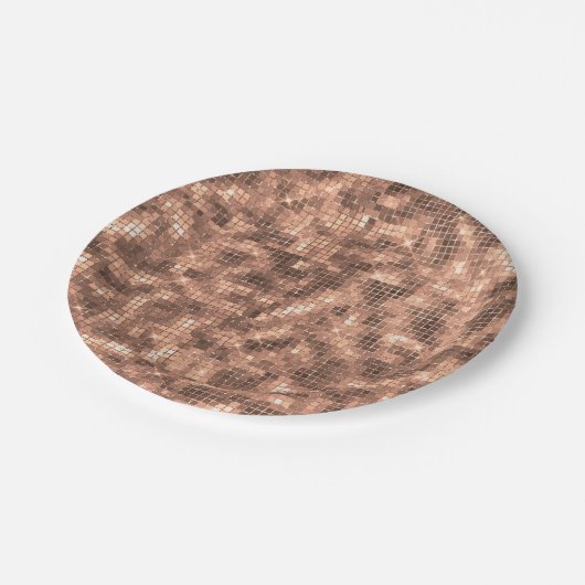 Assiettes En Carton Or Luxueux Pailleté Fille Paillettes Fête (Angle)