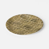 Assiettes En Carton Or maya et aztèque de glyphs sur la texture (Angle)