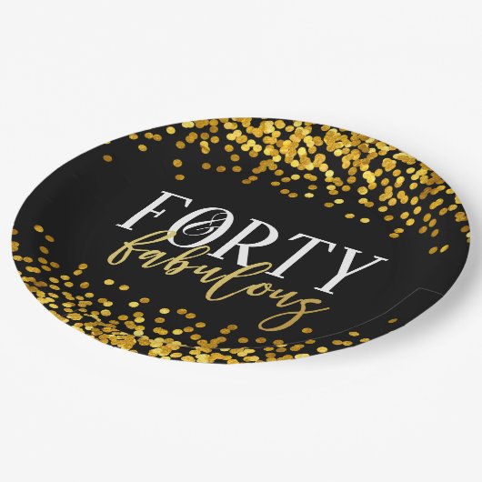 Assiettes En Carton Or quarante et plats fabuleux de fête (Angle)