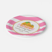Assiettes En Carton Or rose peu d'anniversaire de fille de citrouille (Angle)