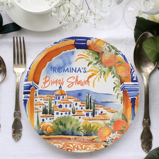 Assiettes En Carton Orange bleu azulejo talavera tuiles douche nuptial