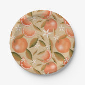 Assiettes En Carton Orange boisé léger (Devant)
