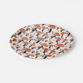 Assiettes En Carton Orange Champignons Automne Motif d'automne (Angle)