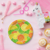 Assiettes En Carton Orange citron vert (Fête)