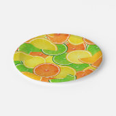 Assiettes En Carton Orange citron vert (Angle)