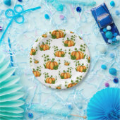 Assiettes En Carton Orange Citrouille Rustique Pays fête d'anniversair (Fête)