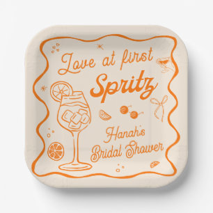 Assiettes En Carton Orange Citrus Aperol Spritz Baby Shower de Mariage